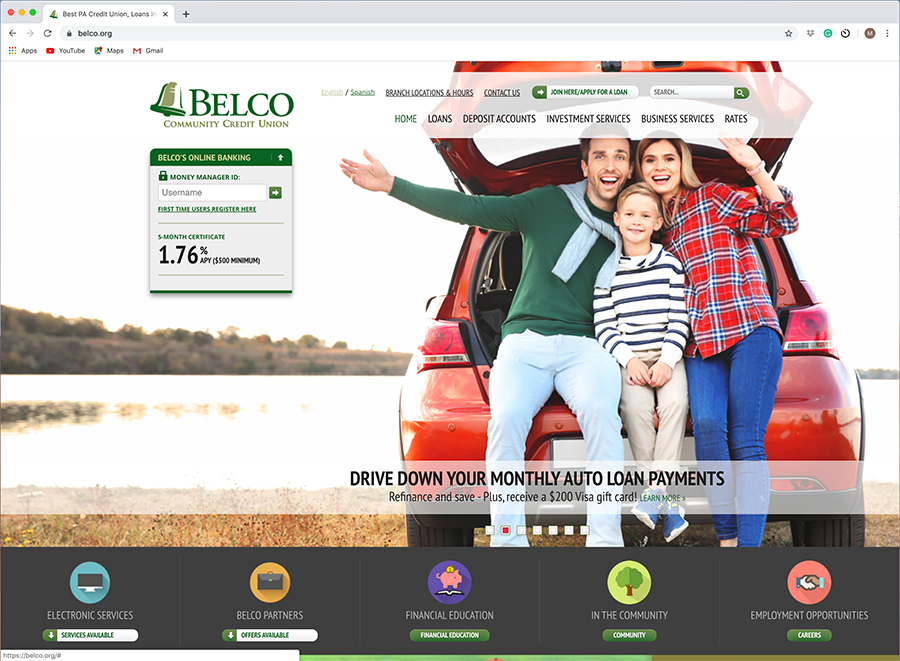 BELCO Credit Union website