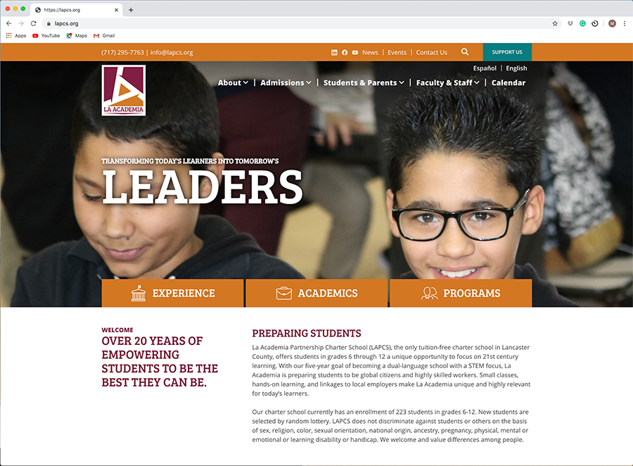 La Academia Charter School website